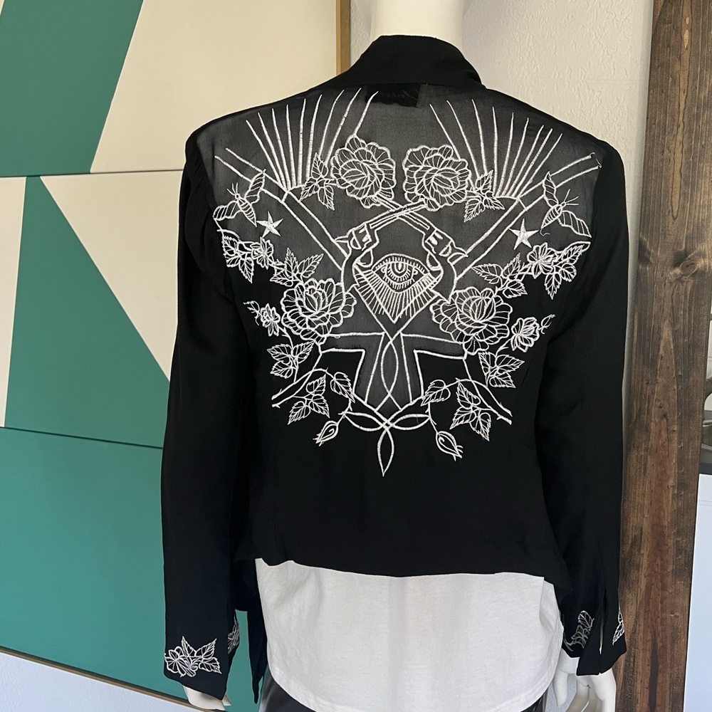 Cleobella Embroidered Evil Eye Jacket Small